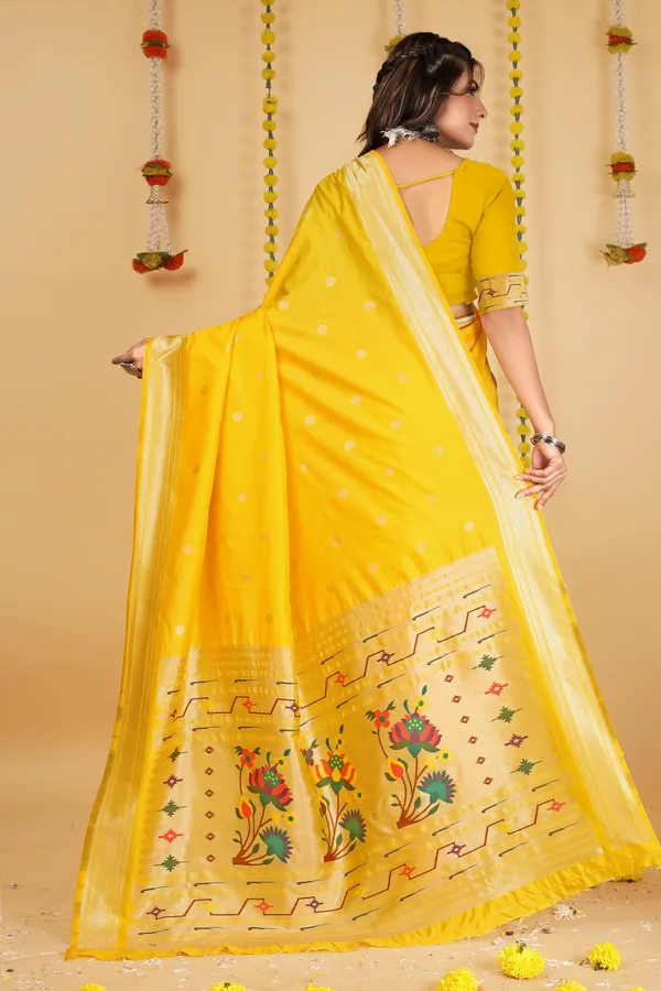 YELLOW_PURE_SILK_PAITHANI_SAREE